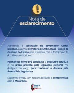 Mesmo assumindo a secretaria de Articulação do Governo, Júnior Viana segue firme com pré-candidatura a deputado estadual