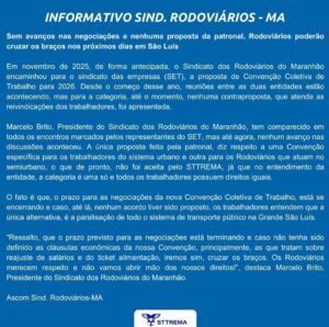 Rodoviários alertam para possível paralisação do transporte público na Grande São Luís