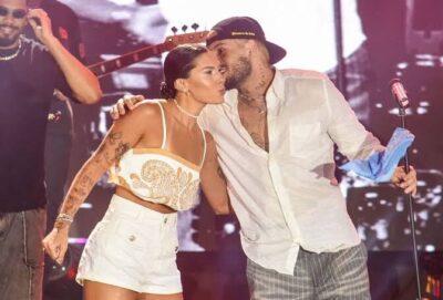 Ana Castela e Zé Felipe dão sinais de reconciliação durante show em navio; mas cantora evita gestos românticos