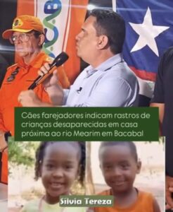 Cães farejadores indicam rastros de crianças desaparecidas em casa próxima ao rio Mearim em Bacabal