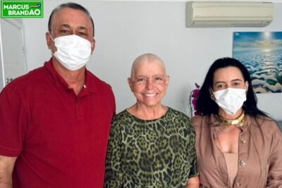 Presidente do MDB no Maranhão, Marcus Brandão, e sua esposa Audréia Noleto visitam Roseana Sarney