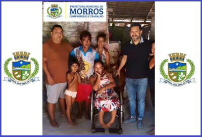 Prefeito Paraíba entrega cadeira de rodas e celular para estudante no Povoado São Paulo em Morros/Ma