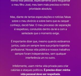 Amanda Gentil confirma separação do filho do empresário Barbosa da Dimensão Engenharia e fala sobre bens