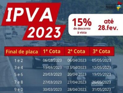 Divulgado calendário de pagamento do IPVA 2023