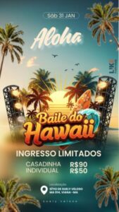 Aloha! 1º Baile do Hawaii. Viana e a Baixada vão reviver o glamour dos grandes Bailes de Carnaval