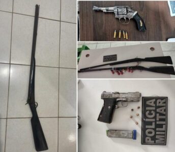 Em menos de 48 horas, Polícia Militar apreende cinco armas em São Vicente, Pinheiro e Cajapió