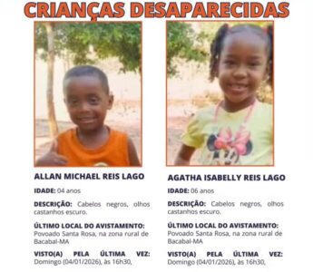 Buscas por irmãos desaparecidos em Bacabal entram em nova fase com uso do Amber Alert