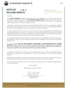 Dr. Alexandre Augusto lamenta morte de paciente causada por “embolia pulmonar maciça”, classifica como “fatalidade” e diz que seguiu todos os protocolos