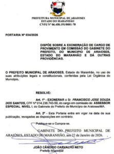 Prefeito Neto Carvalho exonera Chico Doido do cargo de assessor especial