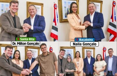 Brandão recebe prefeitos de Santa Rita e Bacabeira intensificando diálogos com o municipalismo