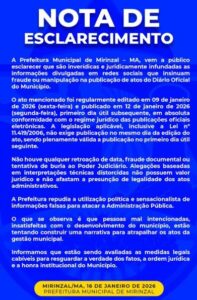 A lisura da Publicação de Ato Administrativo no Diário Oficial de Mirinzal