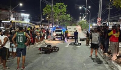 Acidente provoca morte de motociclista e tentativa de linchamento no Filipinho