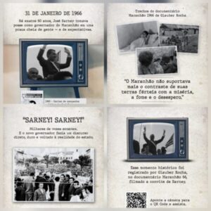 Ex-presidente Sarney exalta 60 anos da sua posse como governador do Maranhão nas redes sociais