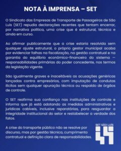 SET critica Braide e cobra ‘ajuste estrutural’ no sistema de transporte de SLZ