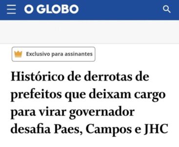 O Globo não inclui Braide entre prefeitos que devem deixar mandatos para disputar governo