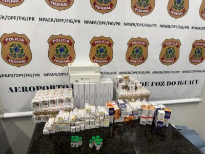 PF prende, no Aeroporto de Foz do Iguaçu, dois passageiros com 600 ampolas de Mounjaro do Paraguai que seriam contrabandeadas para São Luís