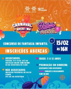 APCEF/MA encerra programação de Carnaval neste domingo (15) com Bailinho Infantil e bloco com o grupo Samba de Rua SLZ