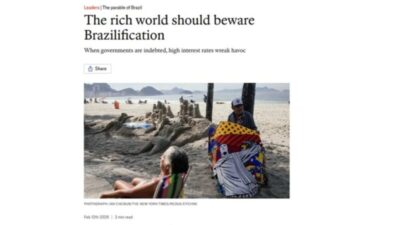 Revista britânica diz que “brasilização” ameaça economias ricas e alerta para dívida elevada