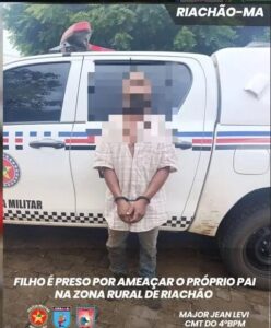 Riachão: filho é preso por agredir o pai com uma faca e quebrar os móveis da casa