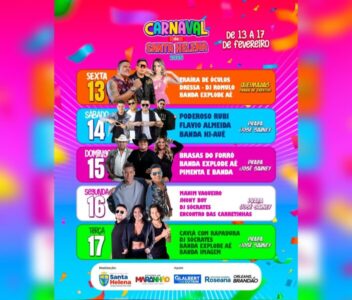 Santa Helena abre oficialmente o Carnaval com maratona de atrações musicais