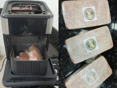 PF prende foragida com 3 kg de cocaína escondidos em Air Fryer na Rodoviária de São Luís