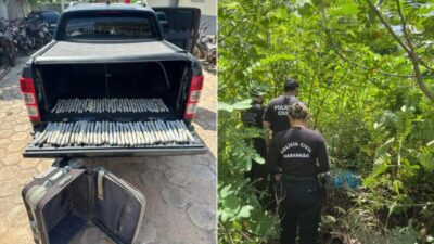 Polícia apreende carga de explosivos abandonada em área de mata