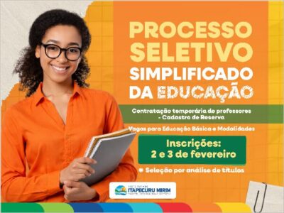 “PARA O ALTO E AVANTE”! PMIM: abre inscrições para processo seletivo da Educação