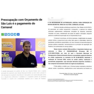 Braide confirma informação exclusiva do blog: briga do orçamento é pelo carnaval