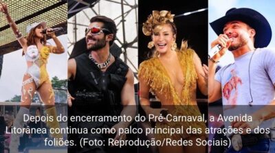 Carnaval na Litorânea: Anitta, Alok, Claudia Leitte, Safadão e mais; veja a programação