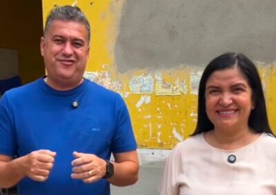 Prefeito Fernando PL vistoria obras de reforma da Escola Monteiro Lobato em Governador Nunes Freire