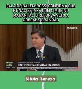 Fala de Baleia Rossi confirma que PT não estará com o MDB no Maranhão e reforça veto a Orleans Brandão