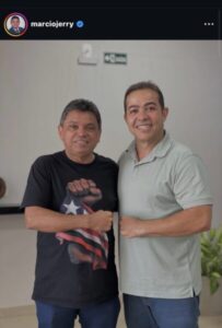 Márcio Jerry sugere foto e faz postagem após reunião institucional com Rildo Amaral