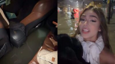 Após enchente, Melody abandona carro na Zona Norte do Rio