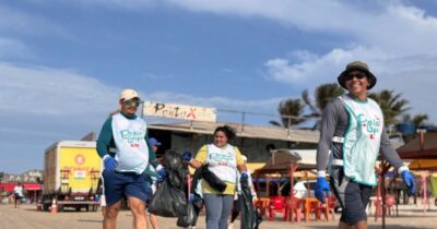 Funcionários da BRK realizam terceira edição do mutirão Praia + Limpa, em São José de Ribamar