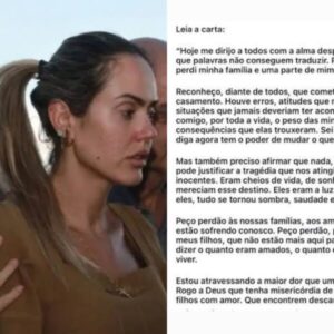 Em carta aberta, empresária admite erros no casamento e diz que nada justifica tragédia com os filhos