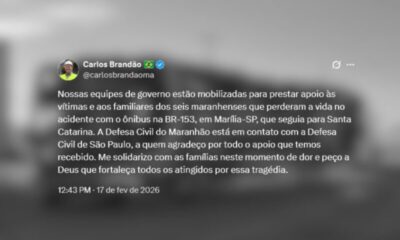 Governador Brandão anuncia ação da Defesa Civil para auxiliar famílias de vítimas de acidente em São Paulo