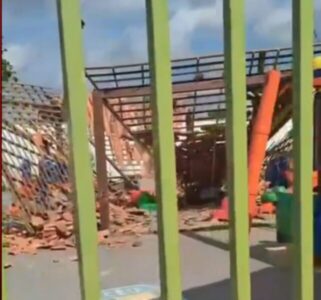 Parquinho desaba em escola de São Luís durante intervalo