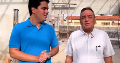 Fufuca e Amin Quemel vistoriam obra da Caixa Econômica em Carutapera