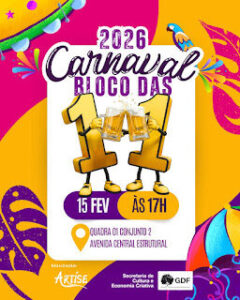 Carnaval agita a Avenida Central com o Bloco das 11 na Cidade Estrutural