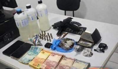 Casal é preso por porte ilegal de arma de fogo e suspeita de tráfico em Mirinzal