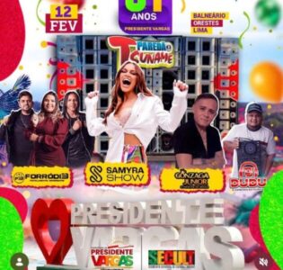 Presidente Vargas comemora 61 anos com grande festa no Balneário Orestes Lima.