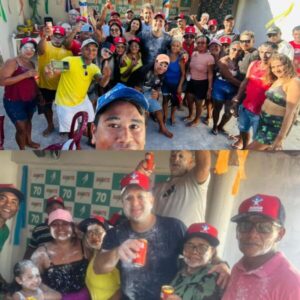 Almir Ribeiro entre amigos: clima de Carnaval marca encontro em Guimarães (MA)