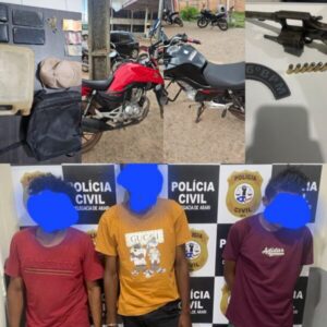 Três pessoas são detidas com arma de fogo na BR-222, em Vitória do Mearim