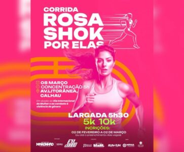 Inscrições abertas para Corrida Rosa Shok Por Elas contra a violência à mulher