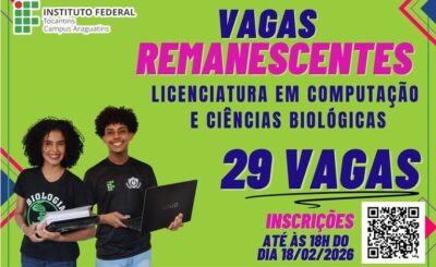 IFTO Araguatins abre inscrições gratuitas para cursos superiores
