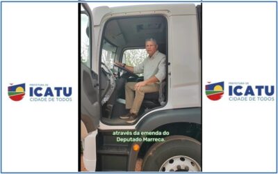 Prefeito Walace recebe caçamba que vai auxiliar na recuperação das estradas de Icatu