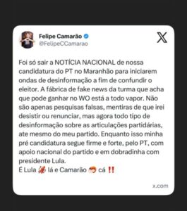 Felipe Camarão reclama de “onda de desinformação” sobre sua pré-candidatura no MA