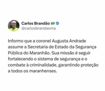 Brandão anuncia coronel Augusta Andrade como nova titular da SSP-MA