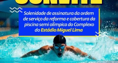 Prefeitura de Timon assina ordem de serviço para reforma da piscina semiolímpica do Complexo Miguel Lima