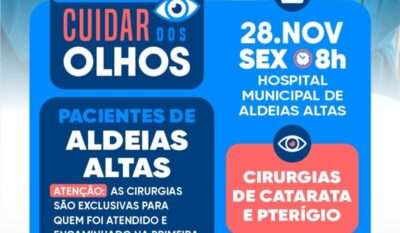 Mutirão oftalmológico de Catulé Júnior realiza cirurgias em Aldeias Altas nesta sexta-feira (28)